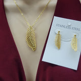 Sets - Stainless Steel -24K Gold Plated. Leaves Set. *Premium Q*