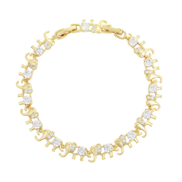 Bracelets - 14K Gold Plated. Cute Elephants. Chain style. *Premium Q*