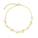 Bracelets - 14K Gold Plated. Dolphins Bracelet.  *Premium Q*