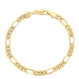 Bracelets - 14K Gold Plated. Figaro Chain. 5mm W. *Premium Q*