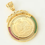 Pendants - 14K Gold Plated. Mexican Centenario CZ. Scorpion - Alacran *Premium Q*
