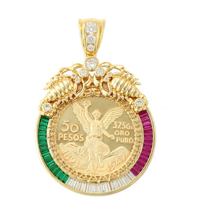 Pendants - 14K Gold Plated. Mexican Centenario CZ. Scorpion - Alacran *Premium Q*