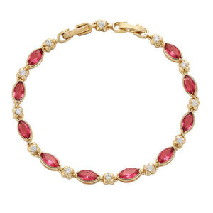 Bracelets - 14K Gold Plated. Red CZ crystal. *Premium Q*