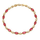 Bracelets - 14K Gold Plated. Red CZ crystal. *Premium Q*