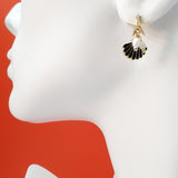 Earrings - 14K Gold Plated. Starfish Shell Earrings. 925 Post. *Premium Q*