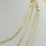 Chains - 14K Gold Plated. Curb Style - 3.5mm W - Different Sizes (Pack of 6)