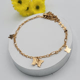 Anklets - 18K Gold Plated. Butterfly Charm Anklet. Tobillera *Premium Q*. PACK OF 6
