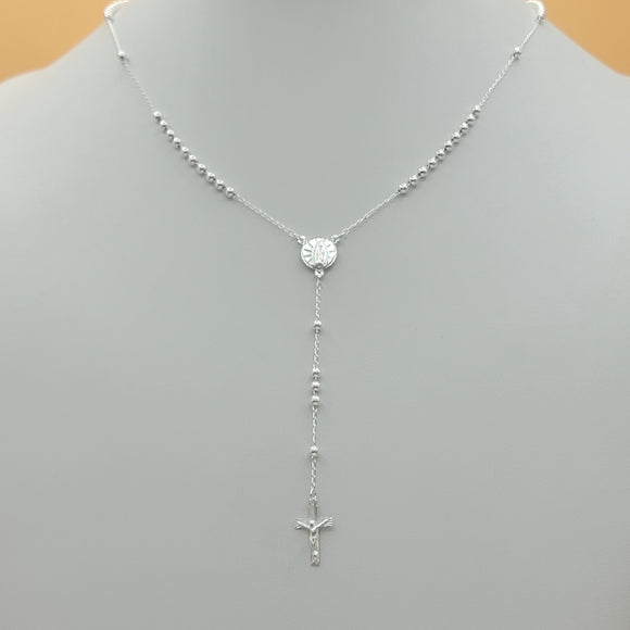 Rosary - 925 Sterling Silver. Our Lady of Guadalupe Rosary Necklace Rosario Virgen Guadalupe