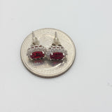 Sets - Sterling Silver 925.  CZ Oval Pendant - Red Color.