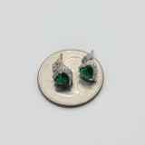 Sets - Sterling Silver 925.  CZ Green Heart - Emerald Color.