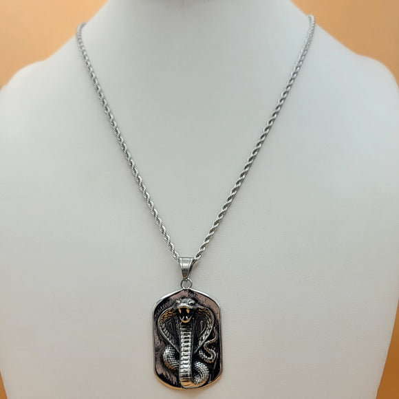 Necklace - Stainless Steel. Cobra Snake Pendant. (Optional Pendant Only) *Premium Q*