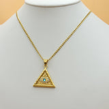Necklace - Stainless Steel Gold Plated. Eye of Providence - Pendant. (Optional Pendant Only) *Premium Q*