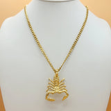 Necklace - Stainless Steel Gold Plated. Scorpion Alacran - Pendant. (Optional Pendant Only) *Premium Q*