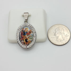 Necklace - Stainless Steel. Saint Michael - San Miguel Arcangel - Pendant. (Optional Pendant Only) *Premium Q*