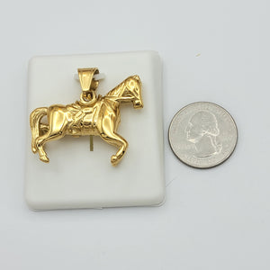 Necklace - Stainless Steel Gold Plated. Horse - Caballo Pendant. (Optional Pendant Only) *Premium Q*