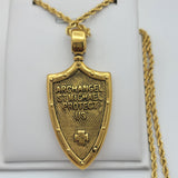 Necklace - Stainless Steel Gold Plated. Saint Michael - San Miguel Arcangel - Pendant. (Optional Pendant Only) *Premium Q*