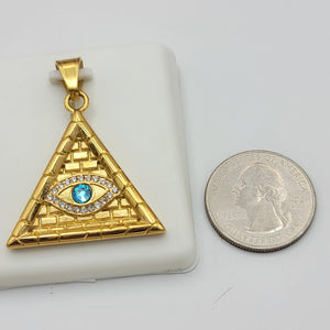 Necklace - Stainless Steel Gold Plated. Eye of Providence - Pendant. (Optional Pendant Only) *Premium Q*