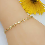 Bracelets - 14K Gold Plated. Hearts - Italy. *Premium Q*