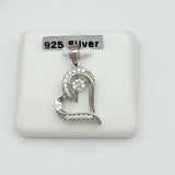 Pendants - 925 Sterling Silver. CZ Heart