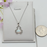 CLOSEOUT* Necklaces - 925 Sterling Silver. Crab - Cangrejo. Synthetic Opal.