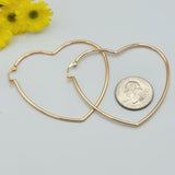 Earrings - 18K Gold Plated. Heart Hoops. *Premium Q*