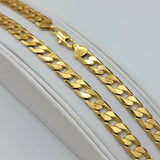 Chains - 24k Gold Plated. Curb Style - 8mm W - 24in L *Premium Q*
