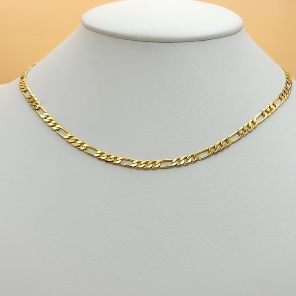 Chains - 24k Gold Plated. Figaro Style - 5mm W - 24in L *Premium Q*