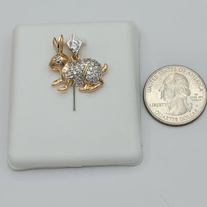 Necklace - 18K Gold Plated. Rabbit with crystals (Optional Pendant Only). *Premium Q*
