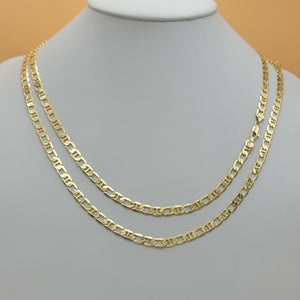 Chains - 14k Gold Plated. Figarucci Style - 6mm W - Different Sizes (PACK OF 3)