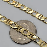 Chains - 14k Gold Plated. Figarucci Style - 6mm W - Different Sizes (PACK OF 3)