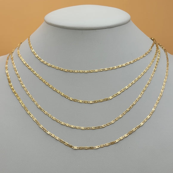 Chains - 14K Gold Plated. Mariner Style Star - 2.5mm W - Different Sizes. (PACK OF 6)