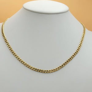 Chains - Stainless Steel Gold Plated. Cuban 4mm - 24"