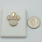 Pendant - 18K Color Gold Plated. Mouse - Soft Pink Bow - with crystals. (Optional Pendant Only)
