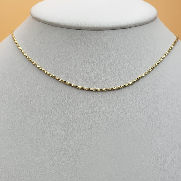 Chains - 14K Gold Plated. Cylinder Style - 1.5mm W - 18in L *Premium Q*