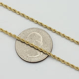 Chains - 14k Gold Plated. Rope Style - 2mm W - Different Sizes Available *Premium Q*