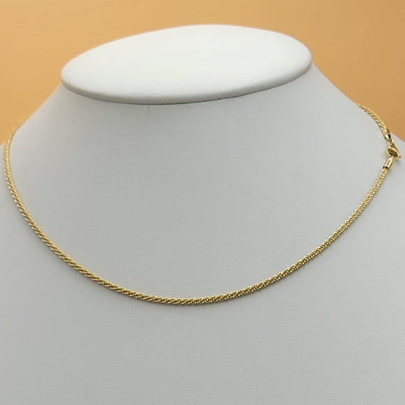 Chains - 14K Gold Plated. Roc Style - 2mm W - 18in L *Premium Q*