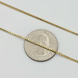 Chains - 14K Gold Plated. Box Style - 1.2mm W - Different Sizes Available.