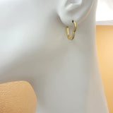 Earrings - 14K Gold Plated. Heart Hoops. *Premium Q*