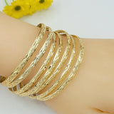 Bangles - 14K Gold Plated. Bracelets. Semanario Oro Laminado. Different Sizes Available