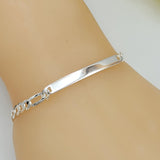 Bracelets - 925 Sterling Silver. Figaro ID Chain 4.5mm
