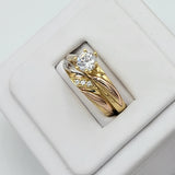Rings - Solid 925 Sterling Silver. Tri Color Gold Plated. Wedding Engagement Ring. Men Women