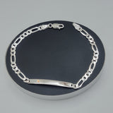 Bracelets - 925 Sterling Silver. Figaro ID Chain 4.5mm