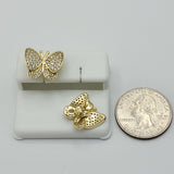 Sets - 14K Gold Plated. Icy Butterfly Necklace - Earrings - Set. *PremiumQ*