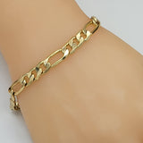 Bracelets - 14K Gold Plated. Figaro Chain. 5mm W. *Premium Q*