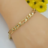 Bracelets - 14K Gold Plated. Figaro Chain. 5mm W. *Premium Q*