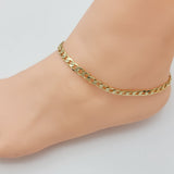 Anklets - 14K Gold Plated. Curb Cuban Style. Premium Q.