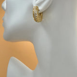Earrings - 14K Gold Plated. Greek Symbols Hoops. *Premium Q*