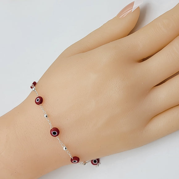 Bracelets - 925 Sterling Silver. Red eyes