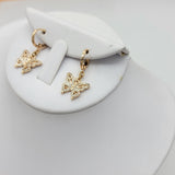 Sets - 18K Gold Plated. Butterfly Clear Cystals - Pendant - Chain - Earrings *Premium Q*