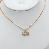 Sets - 18K Gold Plated. Heart Bow Set For Kids Girls. *Premium Q*